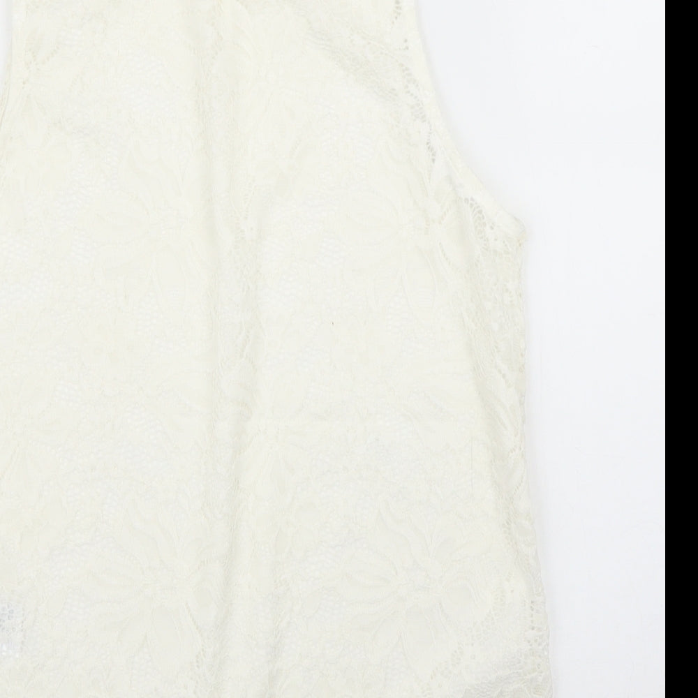 Womens UK Size 6 New Look Ivory Basic Blouse