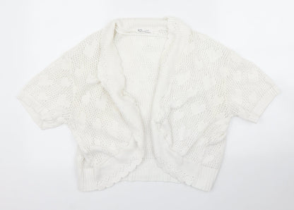 IQ Collection Womens White   Cardigan Jumper Size M