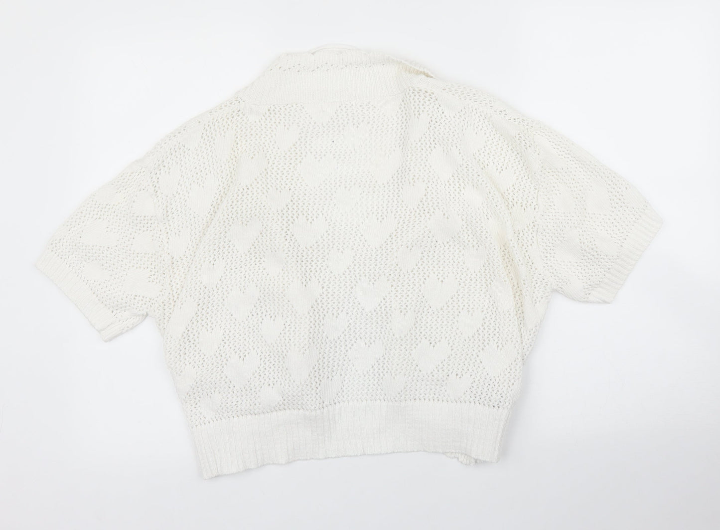 IQ Collection Womens White   Cardigan Jumper Size M