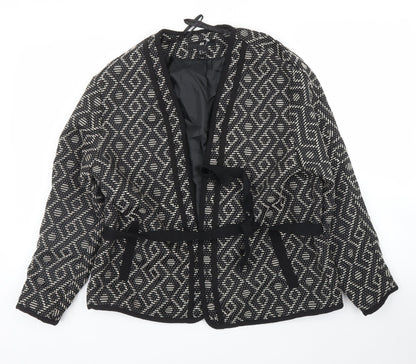 H&M Womens Black Geometric  Jacket Blazer Size S