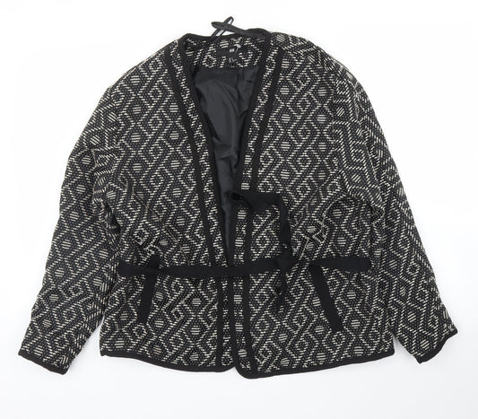 H&M Womens Black Geometric  Jacket Blazer Size S