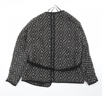 H&M Womens Black Geometric  Jacket Blazer Size S