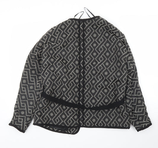 H&M Womens Black Geometric  Jacket Blazer Size S
