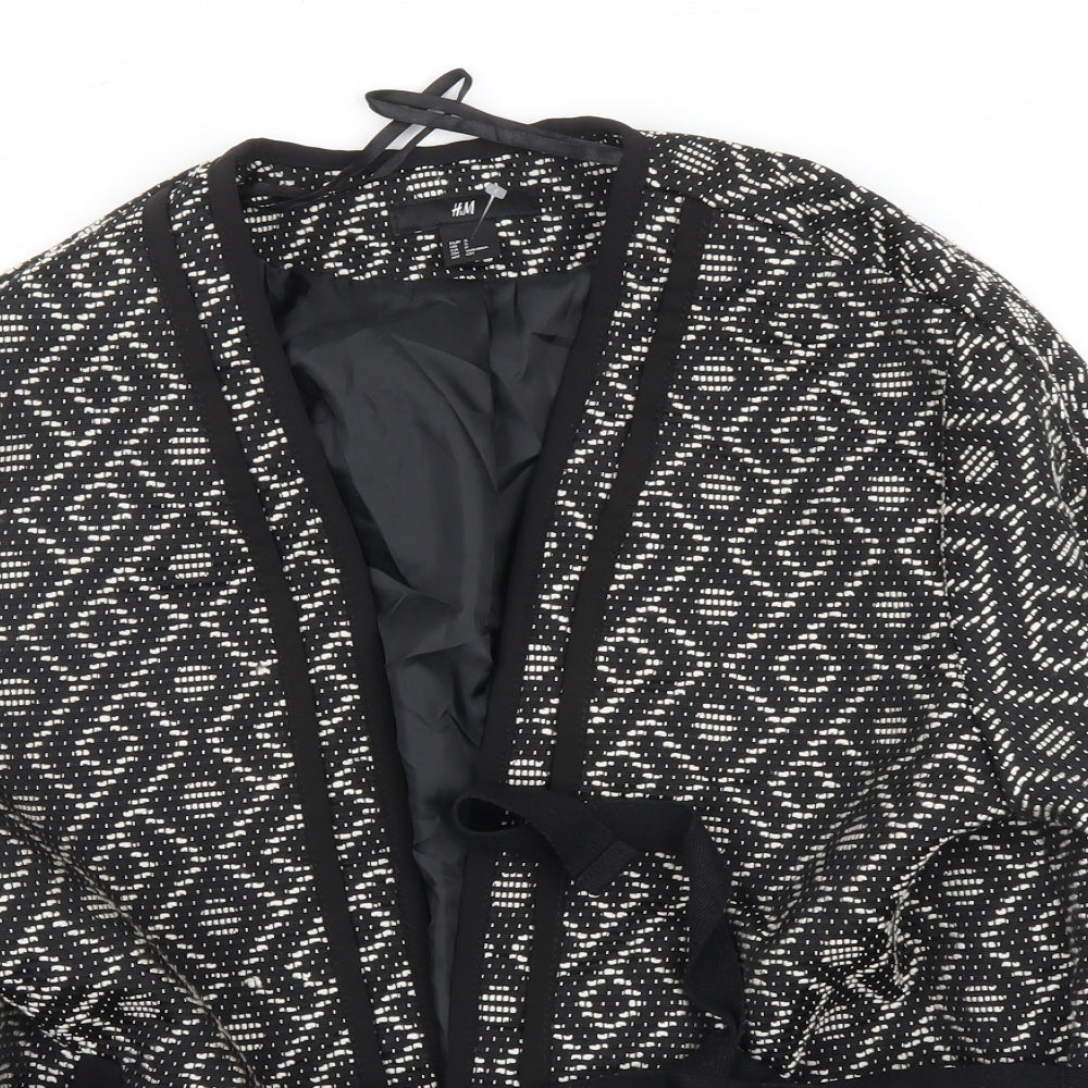 H&M Womens Black Geometric  Jacket Blazer Size S