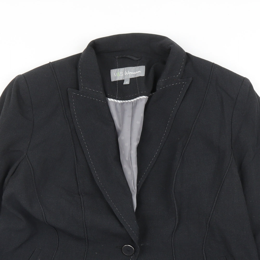 M&S Womens Grey   Jacket Blazer Size 14
