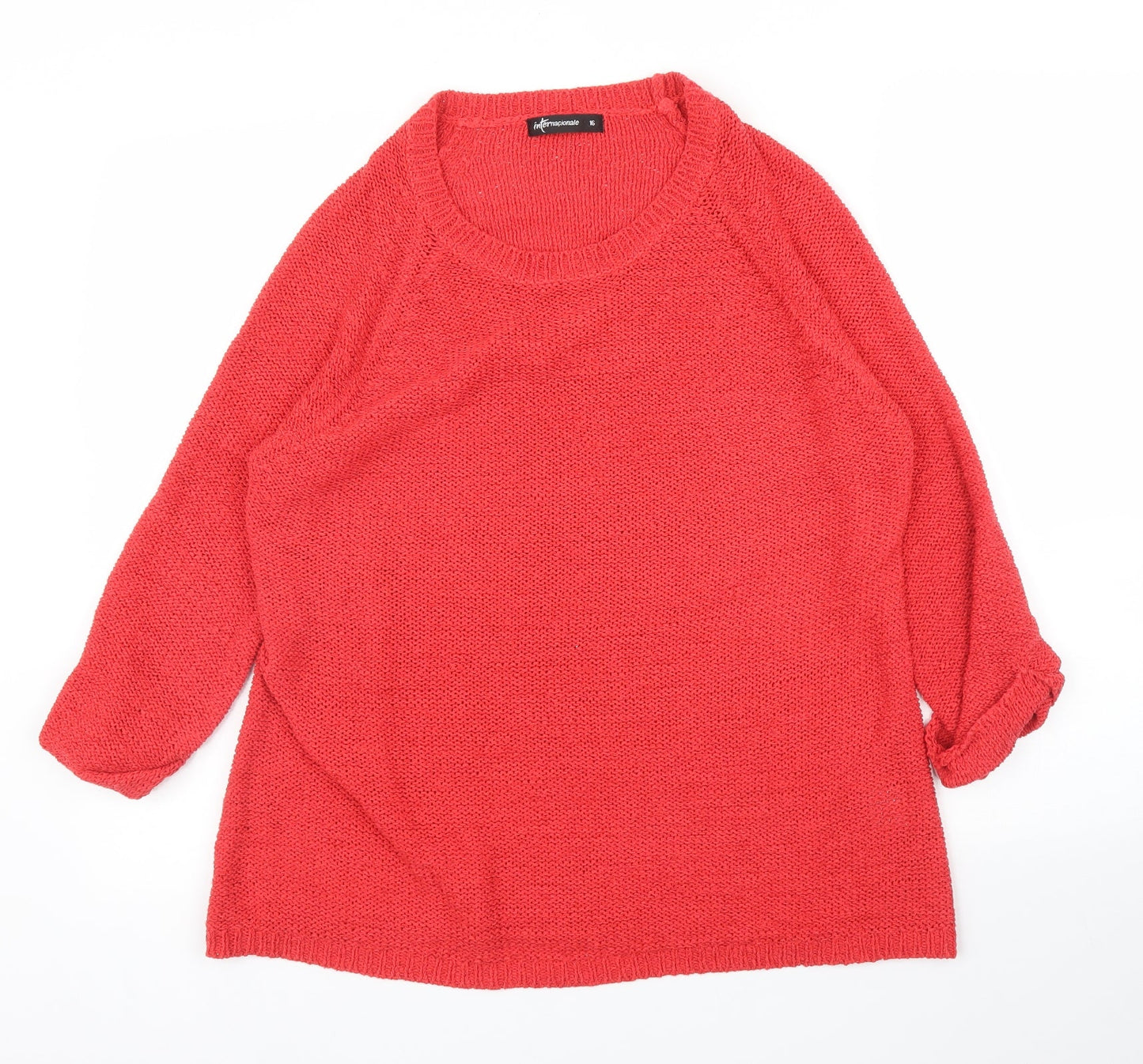 Womens UK Size 16 International Red Pullover Jumper