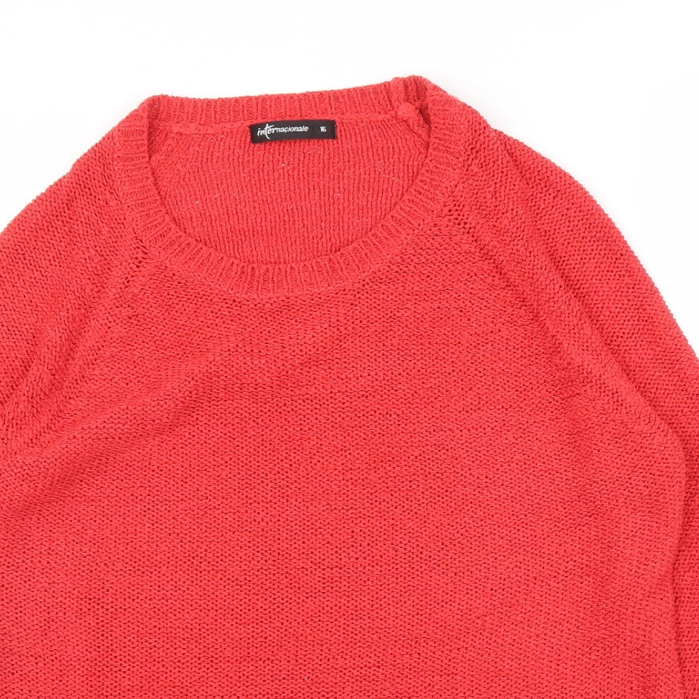 Womens UK Size 16 International Red Pullover Jumper