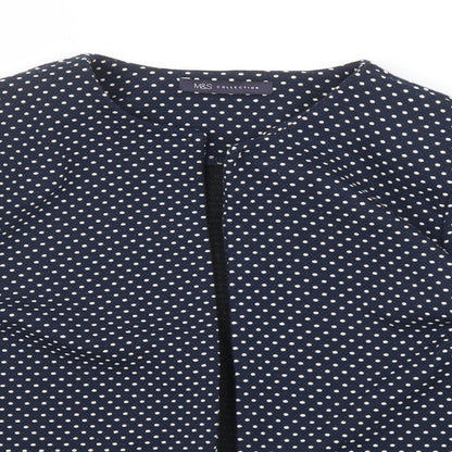 M&S Womens Blue Polka Dot  Jacket Blazer Size 10