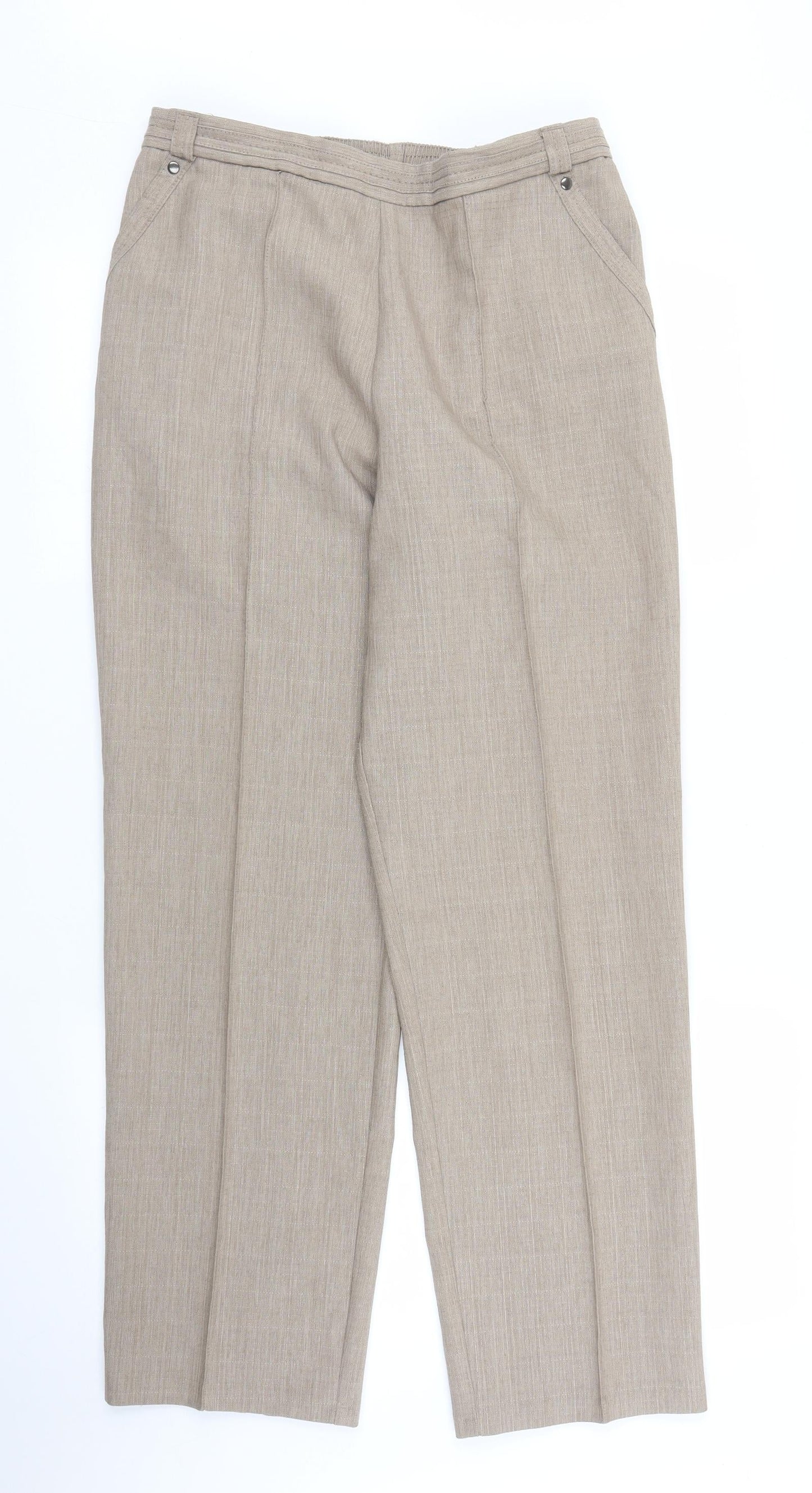 Womens UK Size 12 M&S Regular Fit  Brown Trousers