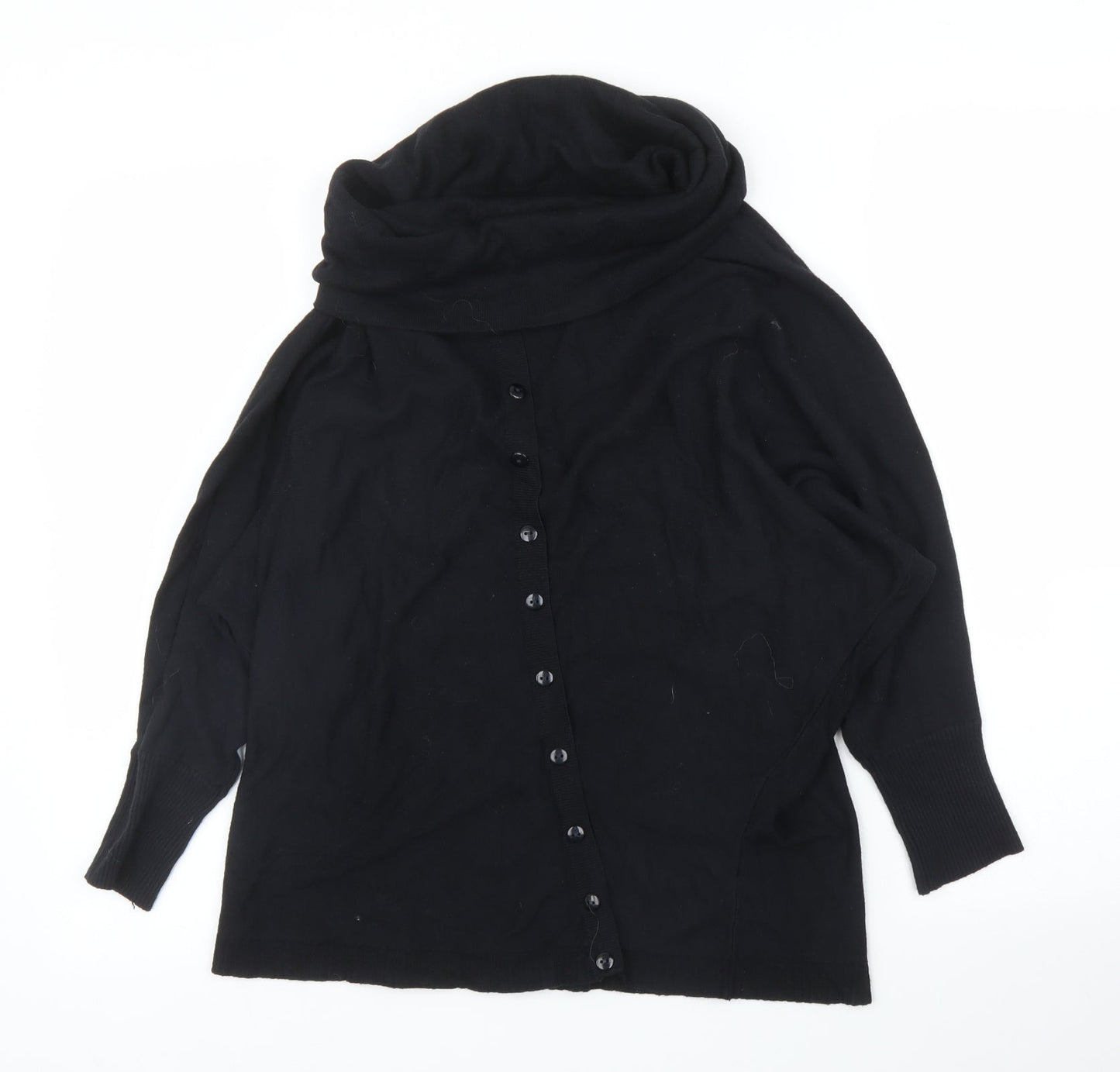 Womens UK Size M Preworn Black Cardigan Jumper