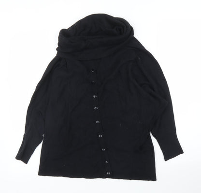 Womens UK Size M Preworn Black Cardigan Jumper