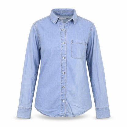 Womens UK Size 6 ASOS Blue Basic Button-Up