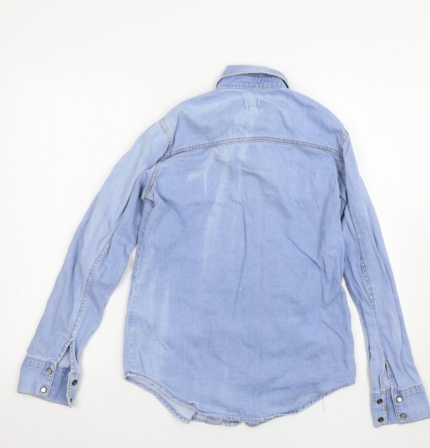 Womens UK Size 6 ASOS Blue Basic Button-Up
