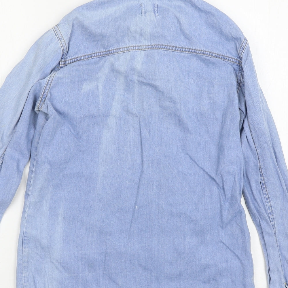 Womens UK Size 6 ASOS Blue Basic Button-Up