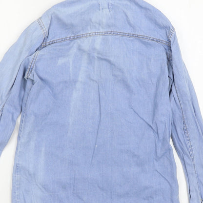 Womens UK Size 6 ASOS Blue Basic Button-Up