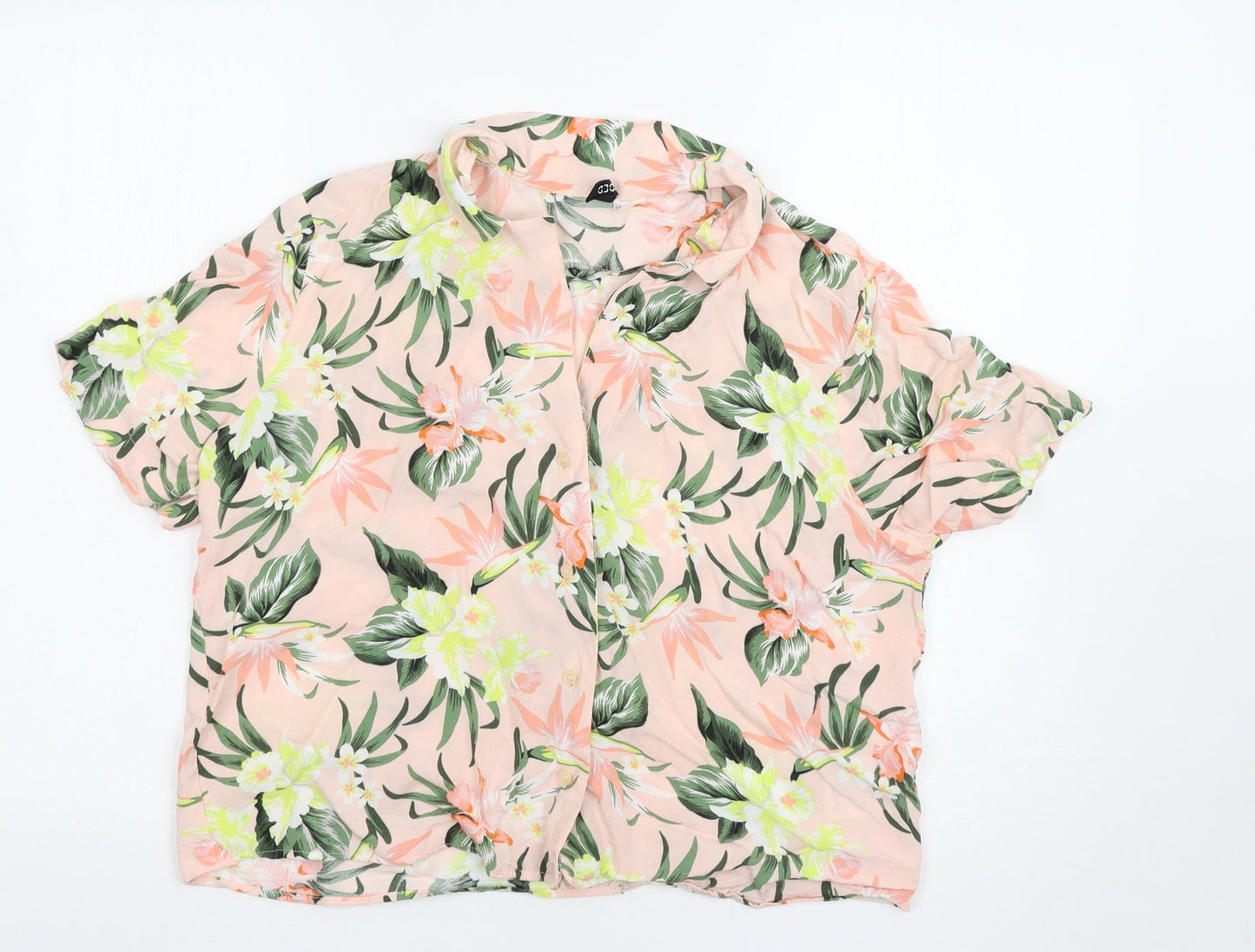 Womens UK Size 12 H&M Pink Basic Button-Up