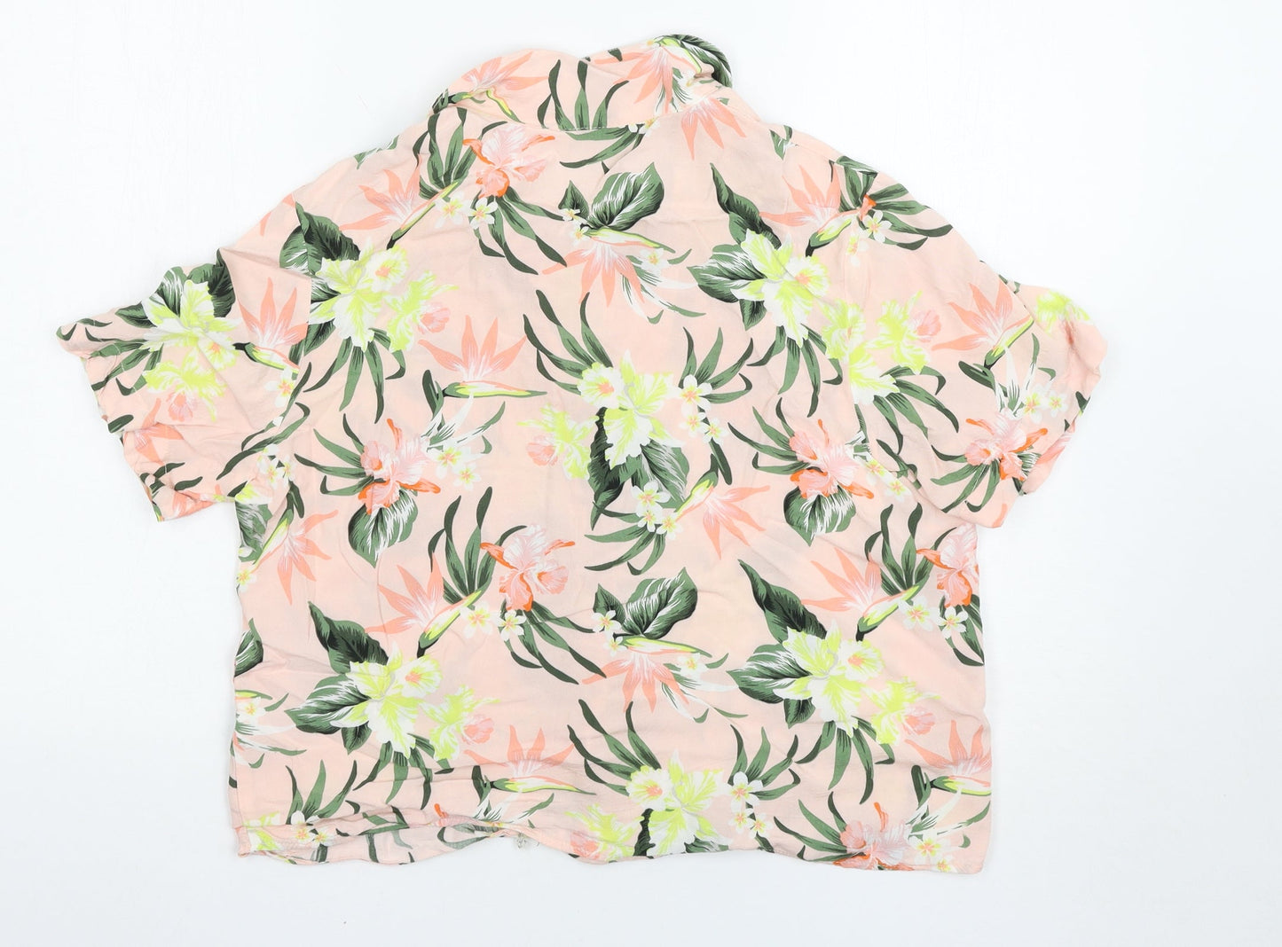 Womens UK Size 12 H&M Pink Basic Button-Up