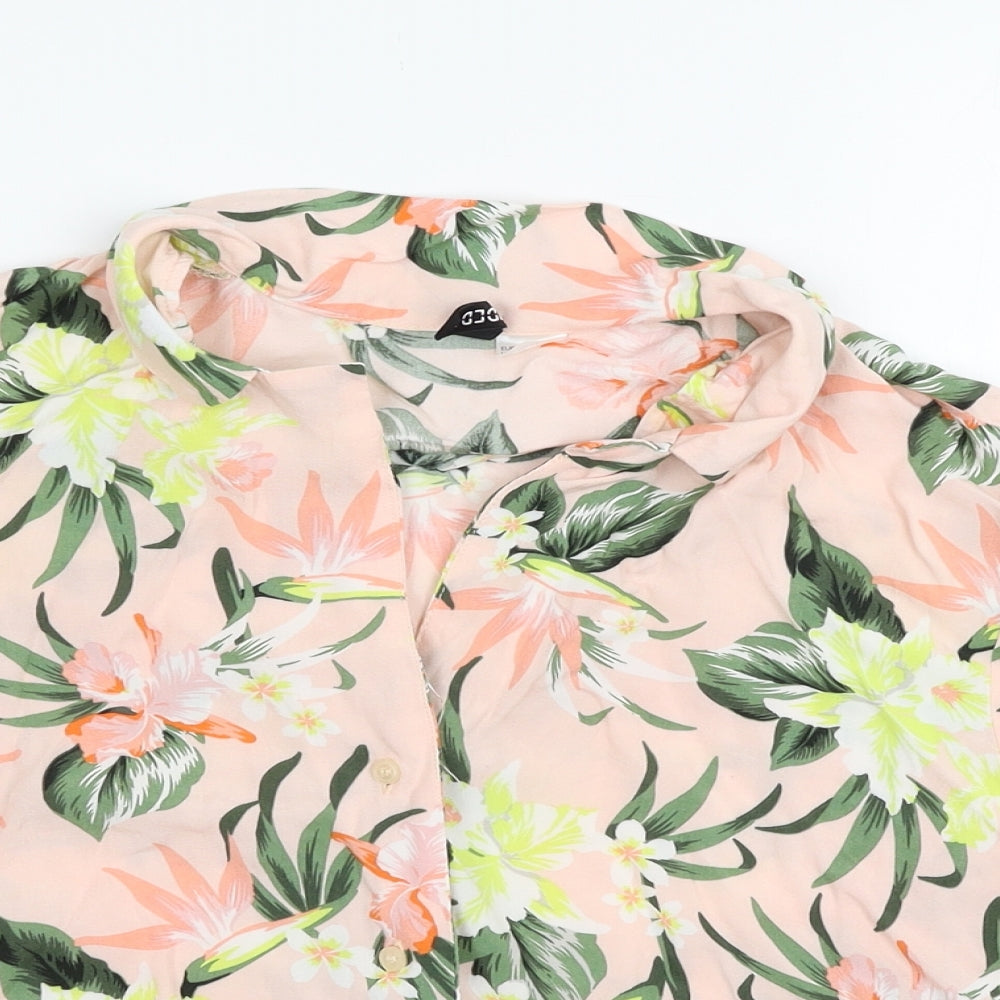 Womens UK Size 12 H&M Pink Basic Button-Up