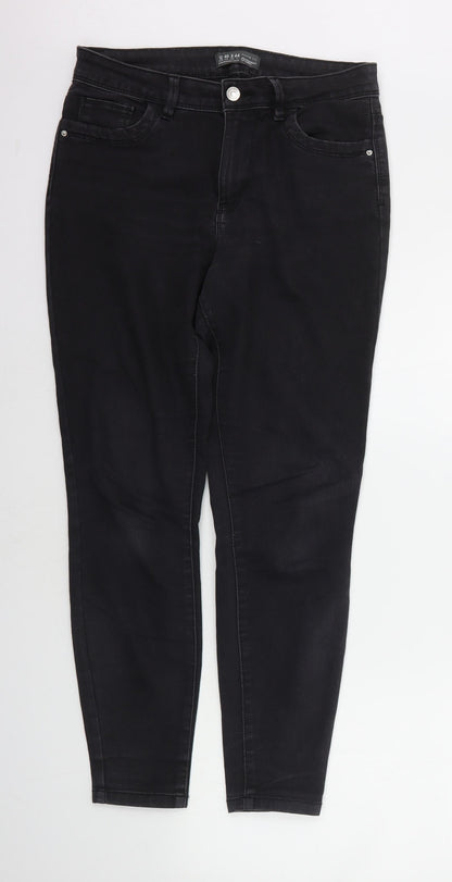 Denim & Co. Womens Grey   Straight Jeans Size 12 L25 in