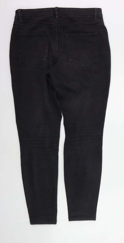 Denim & Co. Womens Grey   Straight Jeans Size 12 L25 in