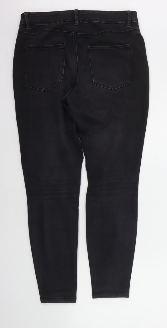 Denim & Co. Womens Grey   Straight Jeans Size 12 L25 in