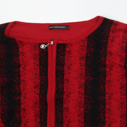 JUST ELEGANCE Womens Red Striped  Pullover Jumper Size L