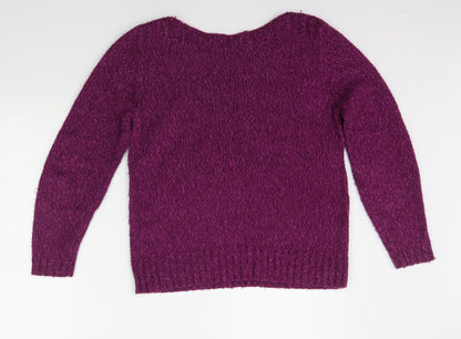 Womens UK Size 10 Marks and Spencer Purple Pullover Jumper