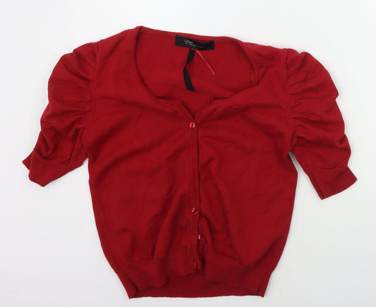 Womens UK Size 12 eVIE Red Cardigan Jumper