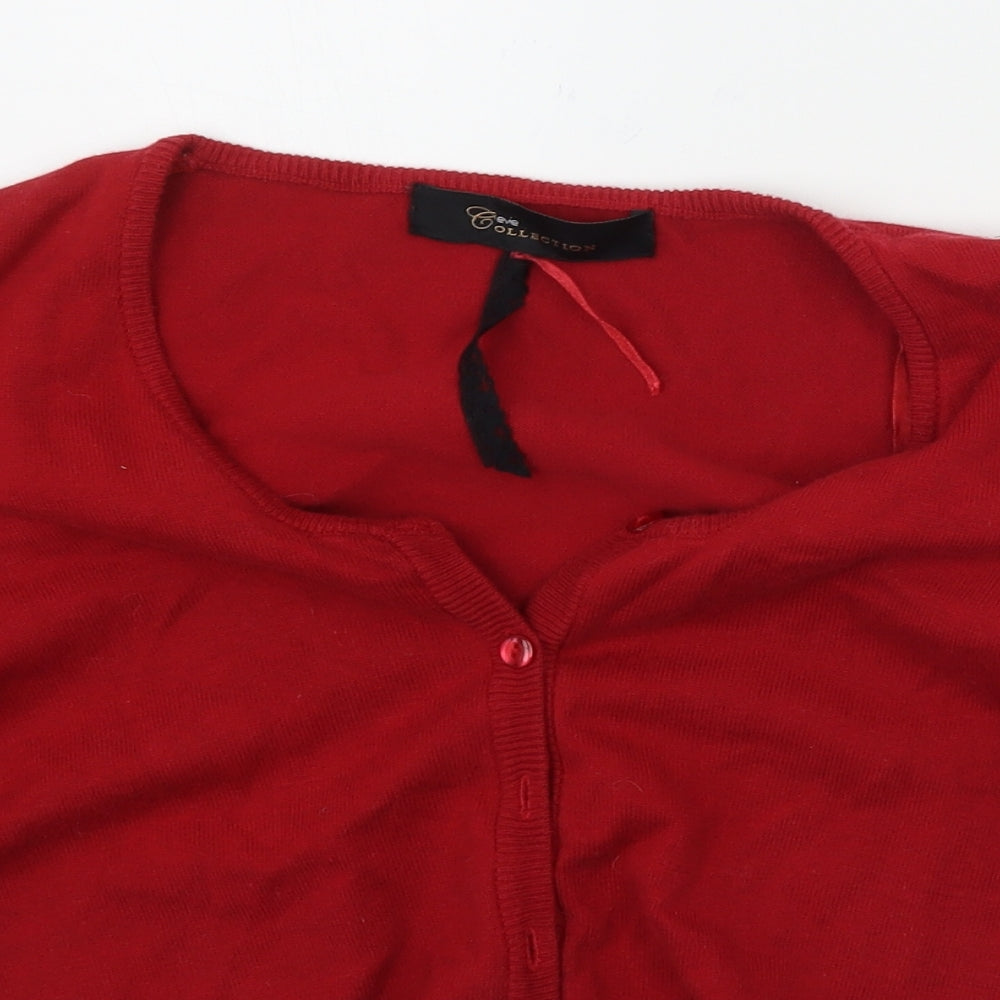 Womens UK Size 12 eVIE Red Cardigan Jumper