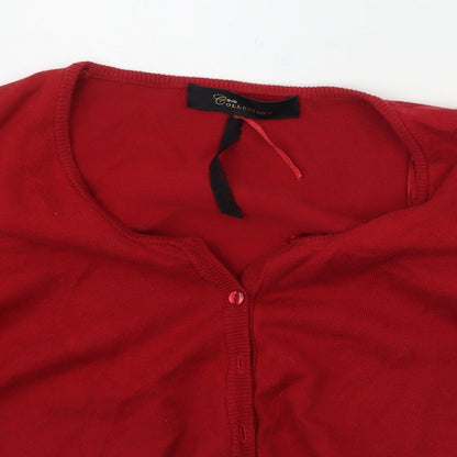 Womens UK Size 12 eVIE Red Cardigan Jumper