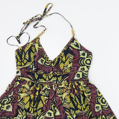 Atmosphere Womens Yellow Geometric  A-Line  Size 10