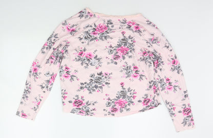 F&F Womens Pink Floral  Top Pyjama Top Size 10