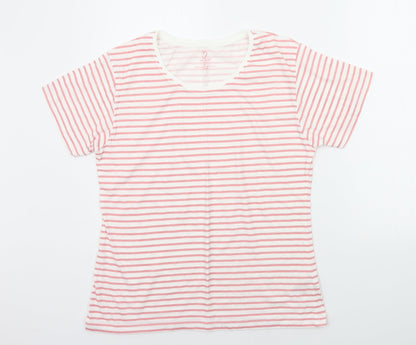 Primark Womens Pink Striped  Basic T-Shirt Size M