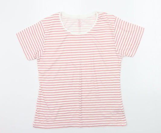 Primark Womens Pink Striped  Basic T-Shirt Size M
