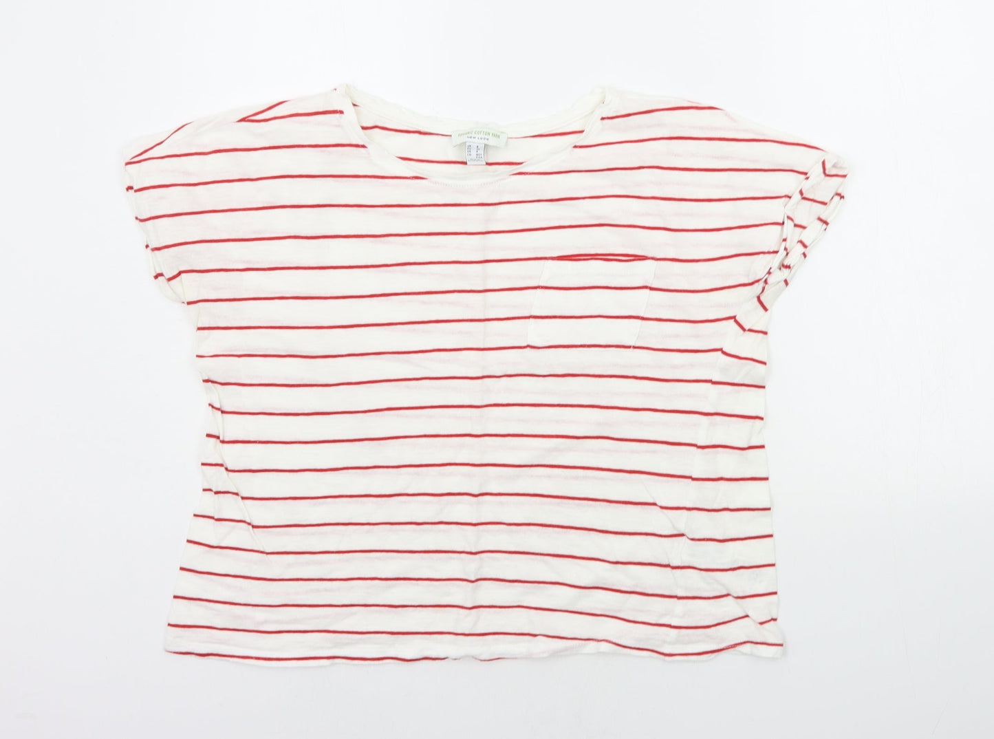 Womens UK Size 8 New Look White Basic T-Shirt