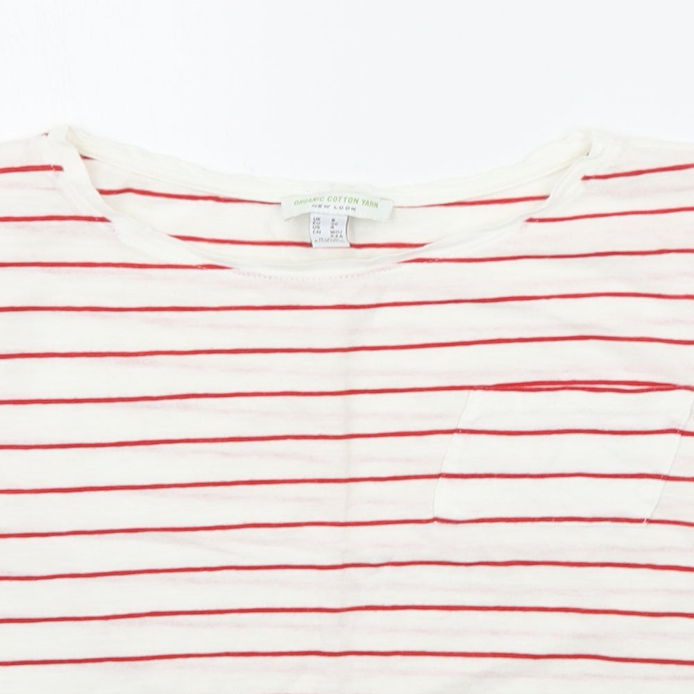 Womens UK Size 8 New Look White Basic T-Shirt