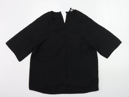 Womens UK Size 6 New Look Black Basic Blouse