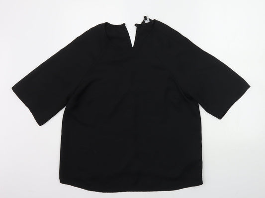 Womens UK Size 6 New Look Black Basic Blouse