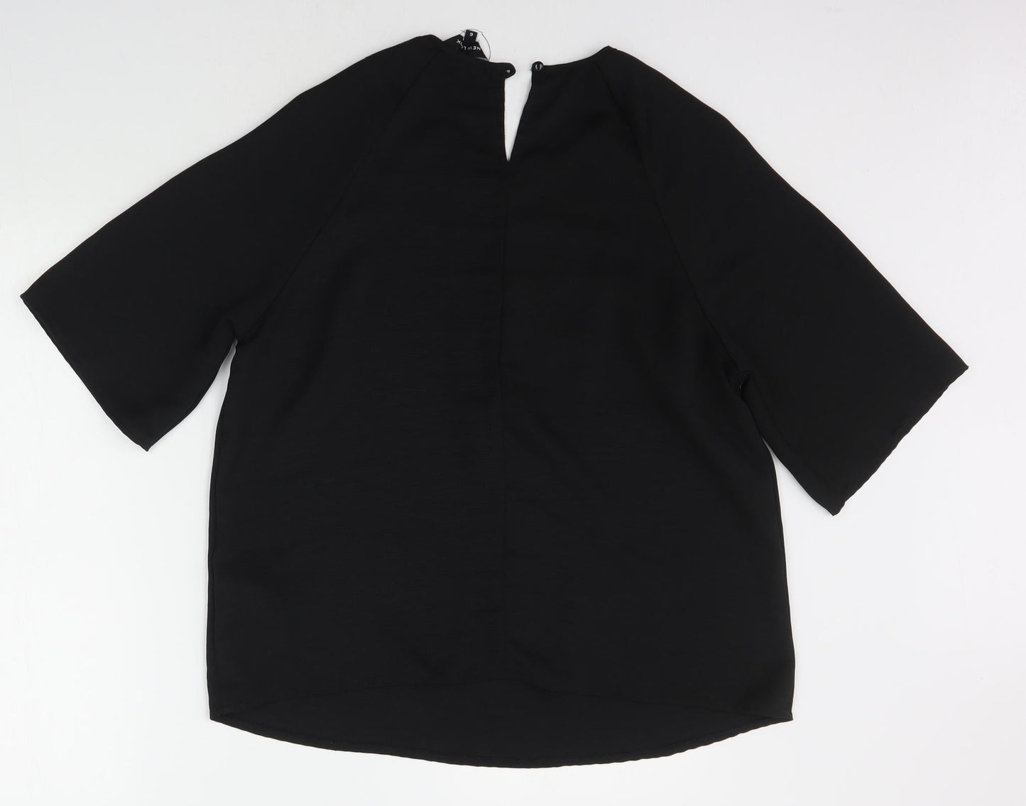 Womens UK Size 6 New Look Black Basic Blouse