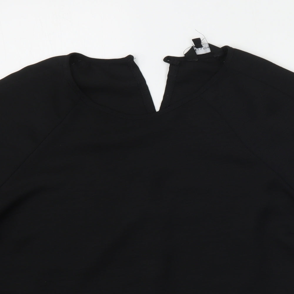 Womens UK Size 6 New Look Black Basic Blouse