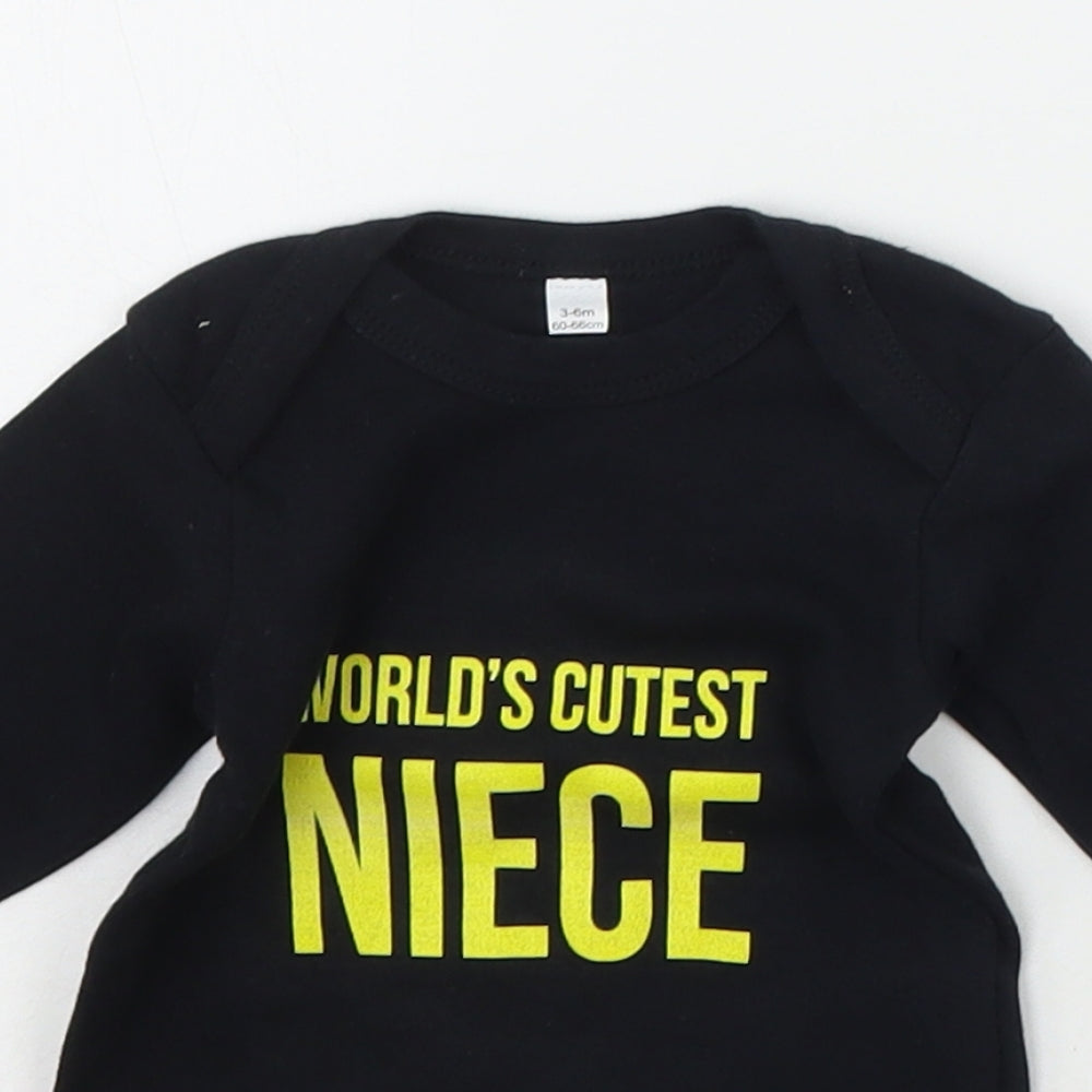babybugz Baby Black   Babygrow One-Piece Size 3-6 Months