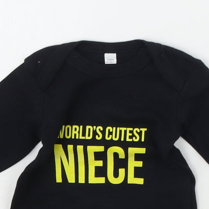 babybugz Baby Black   Babygrow One-Piece Size 3-6 Months