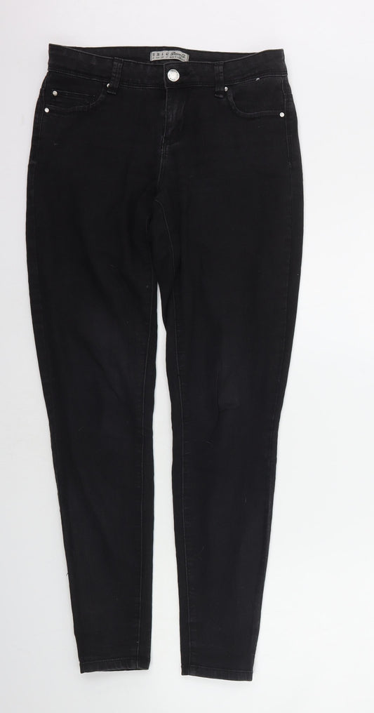 Denim & Co. Womens Black   Skinny Jeans Size 10 L27 in