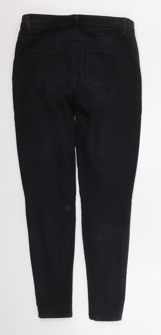 Denim & Co. Womens Black   Skinny Jeans Size 10 L27 in