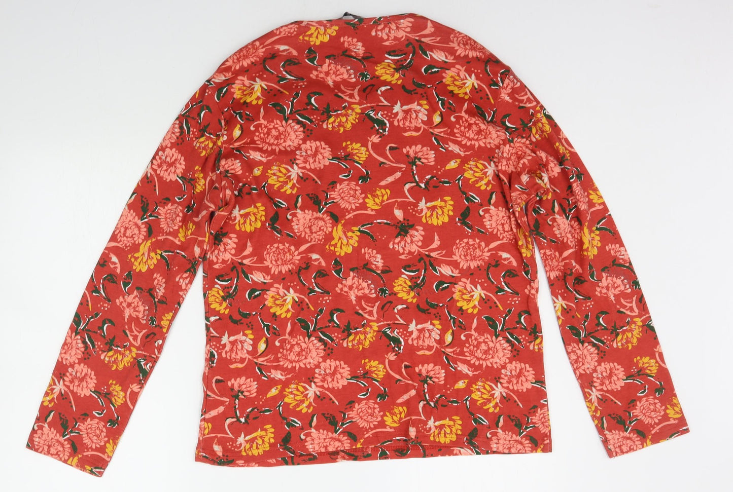 EWM Womens Red Floral  Basic T-Shirt Size M