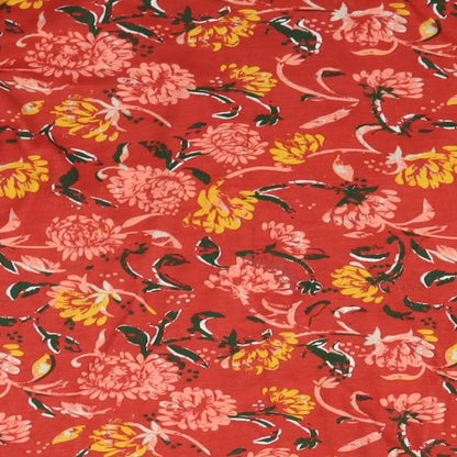 EWM Womens Red Floral  Basic T-Shirt Size M