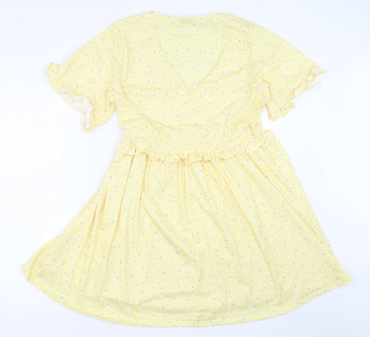 In the Style Womens Yellow   Fit & Flare  Size 12