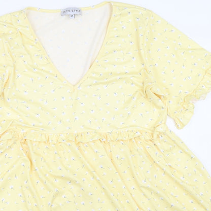 In the Style Womens Yellow   Fit & Flare  Size 12