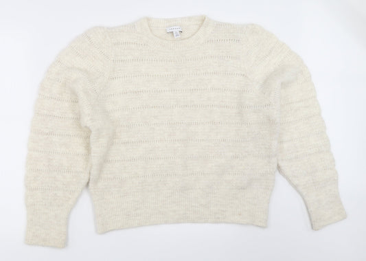 Womens UK Size L Topshop Ivory Pullover Jumper