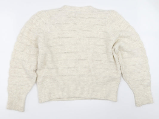 Womens UK Size L Topshop Ivory Pullover Jumper